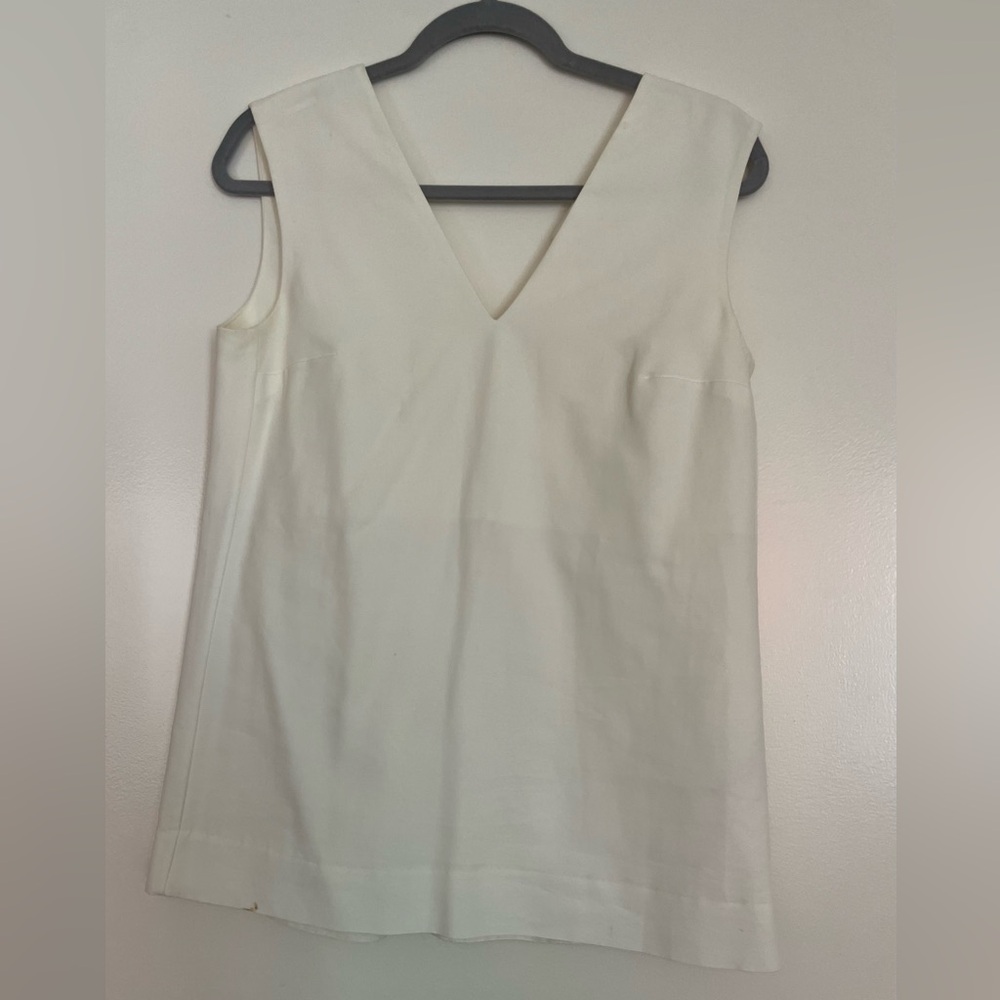 COS Twist-Back Sleeveless White Top Size 8